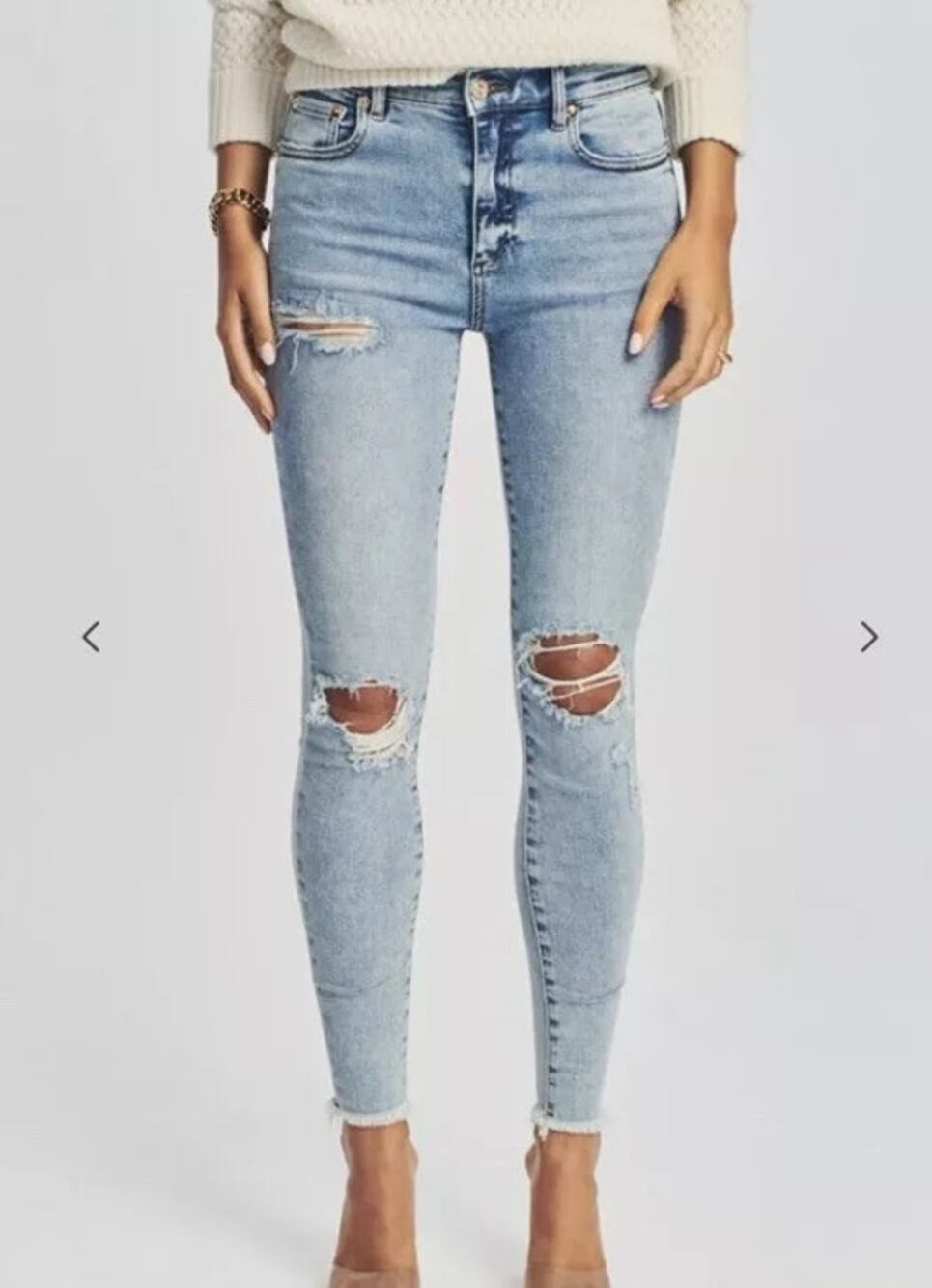 Ser.O.Ya Women's Maya Coastline Mid-Rise Distressed Skinny Jeans Size 31